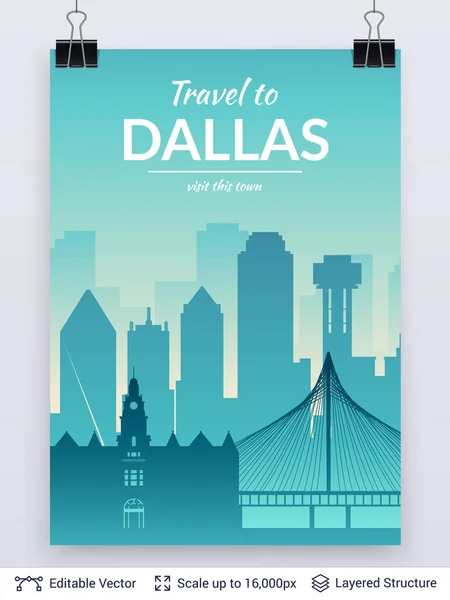 Dallas berühmtes Stadtbild. — Stockvektor