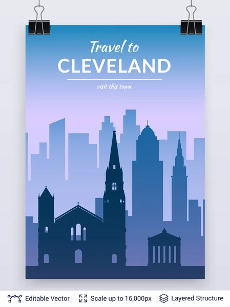 Cleveland berühmtes Stadtbild. — Stockvektor