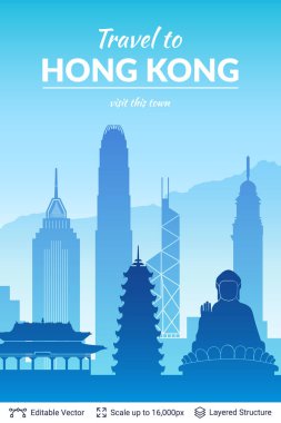 Hong Kong ünlü city scape.
