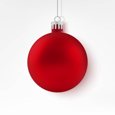 Noel ağacı için gerçekçi, parlak oyuncak topu..