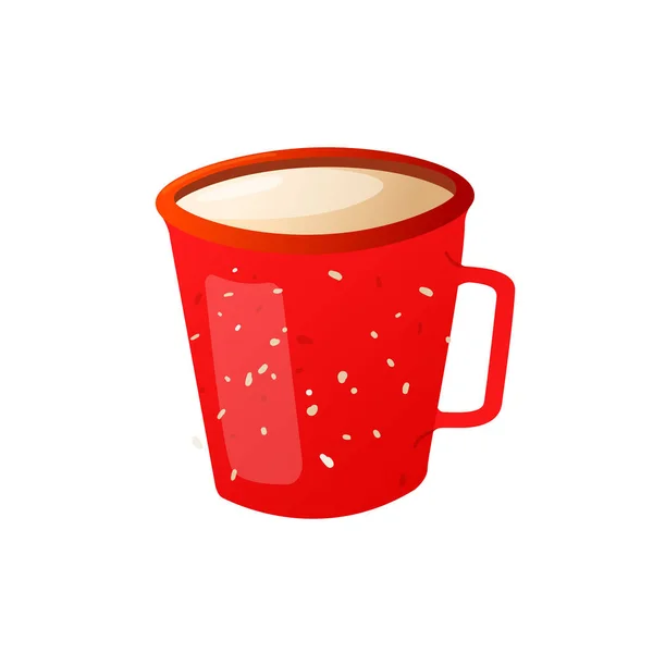 Kaffe te röd mugg isolerad på vit. — Stock vektor