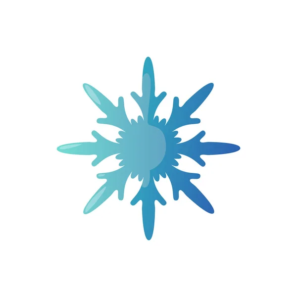 Carta intagliata fiocco di neve blu isolato su bianco . — Vettoriale Stock