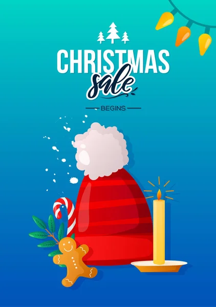 Christmas seasonal sale ad vector background. — Stock Vector