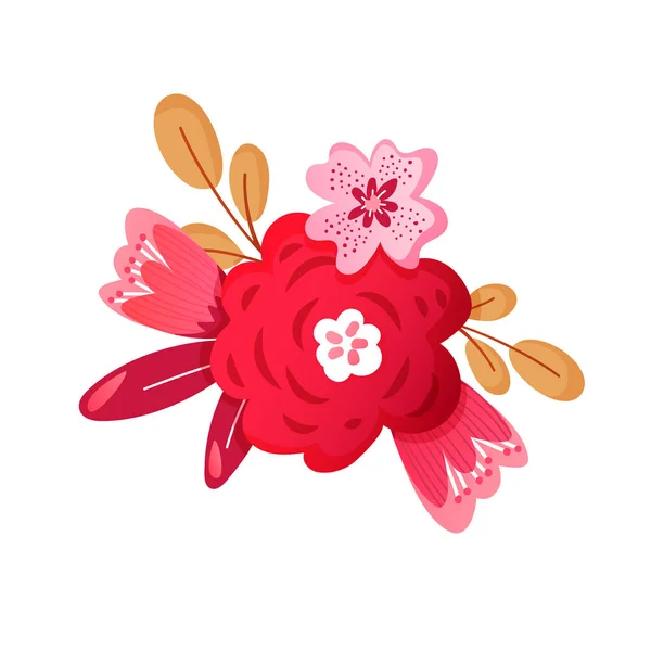 Decorative flowers bounniere composition. — 스톡 벡터