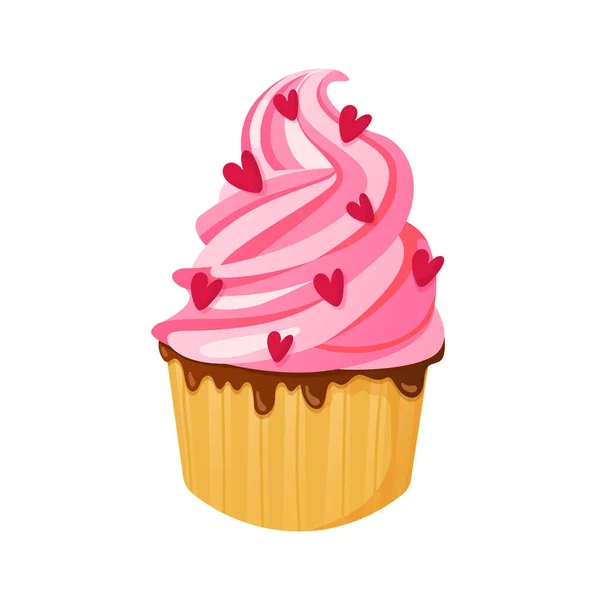 Cupcake décoré Saint Valentin . — Image vectorielle