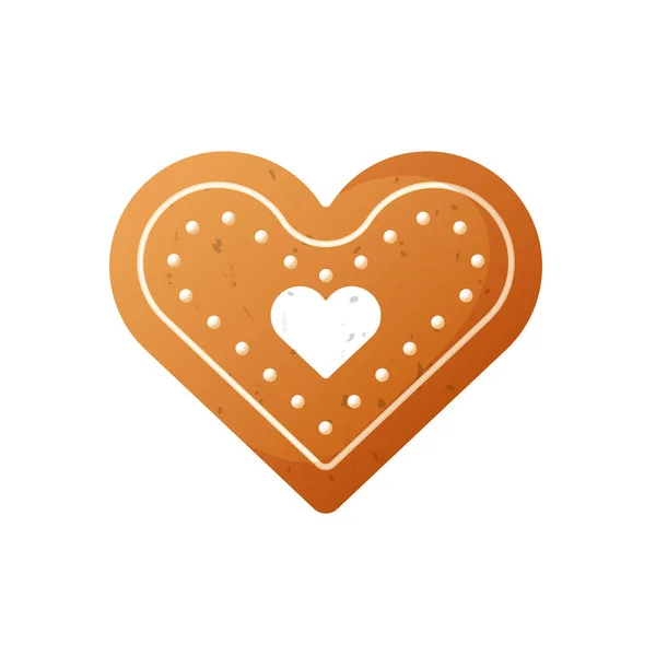 Saint Valentines Day Heart Shaped Cookie. — Stock Vector