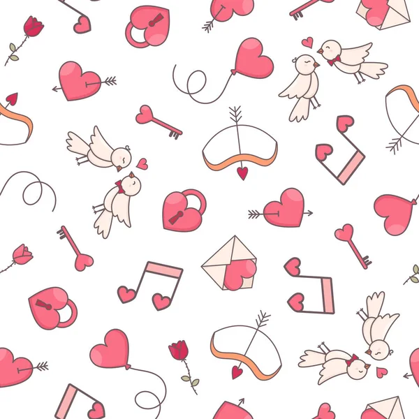 Romantic seamless pattern design. — 스톡 벡터