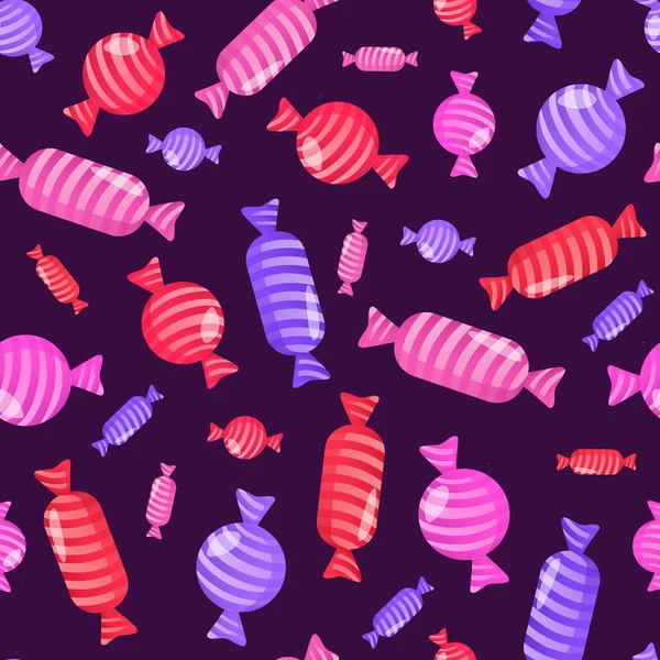 Motif sans couture avec des bonbons colorés. — Image vectorielle