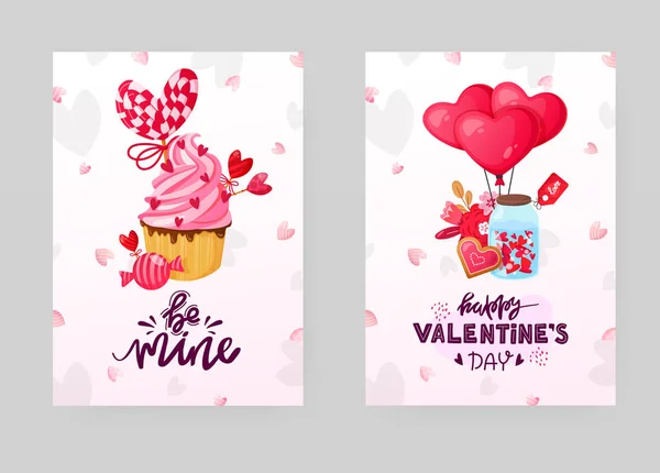 Set of Saint Valentines Day backgrounds. — Stock Vector