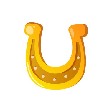 Şanslı altın at nalı beyazda izole edilmiş..