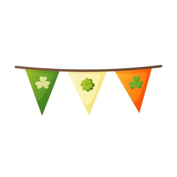 Girlanda flag z symbolem trefoil shamrock. — Wektor stockowy