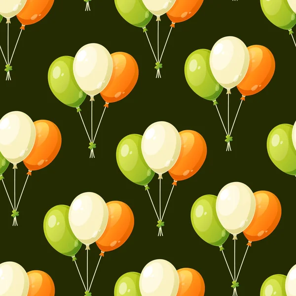 Globos aéreos irlandeses verdes, blancos y naranjas . — Archivo Imágenes Vectoriales