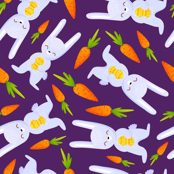 Cute Easter holiday bunny seamless pattern. — Stock Vector