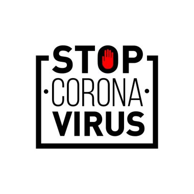 Beyaz üzerine izole edilmiş Coronavirus metin harflerini durdur.