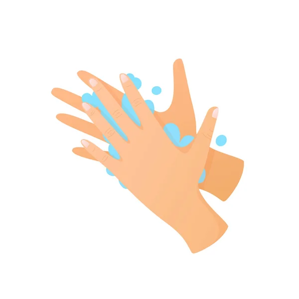 Мытье рук изолировано от концепции белой гигиены . — стоковый вектор