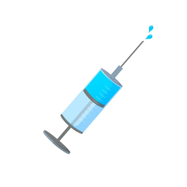 Injectiespuit met coronavirus COVID-19 vaccin. — Stockvector
