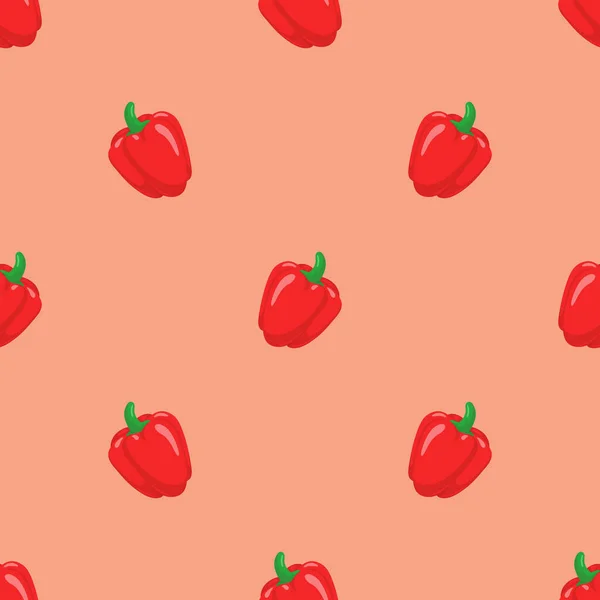 Paprika rouge poivre sans couture motif fond . — Image vectorielle