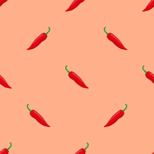 Red chili hot pepper seamless pattern background. — Stock Vector