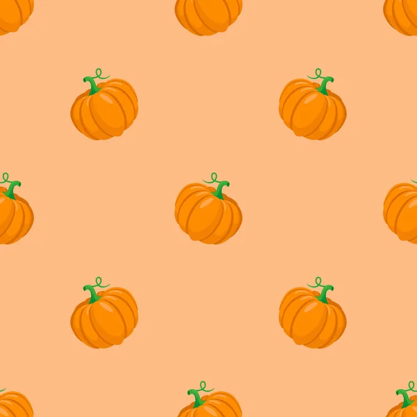 Orange pumpkins seamless pattern background. — Stock Vector