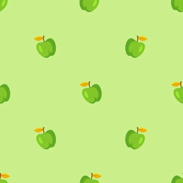 Grüne Äpfel nahtlose Muster Hintergrund. — Stockvektor