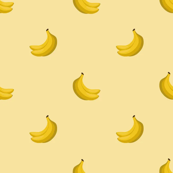 Gele banaan vruchten naadloze patroon achtergrond. — Stockvector