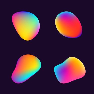 Soyut sıvı damlaları. Gradyan renkler serbest.