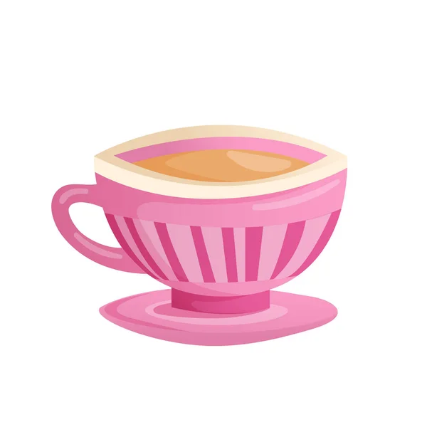 Cup of tea or coffee with milk on white. — Stock Vector