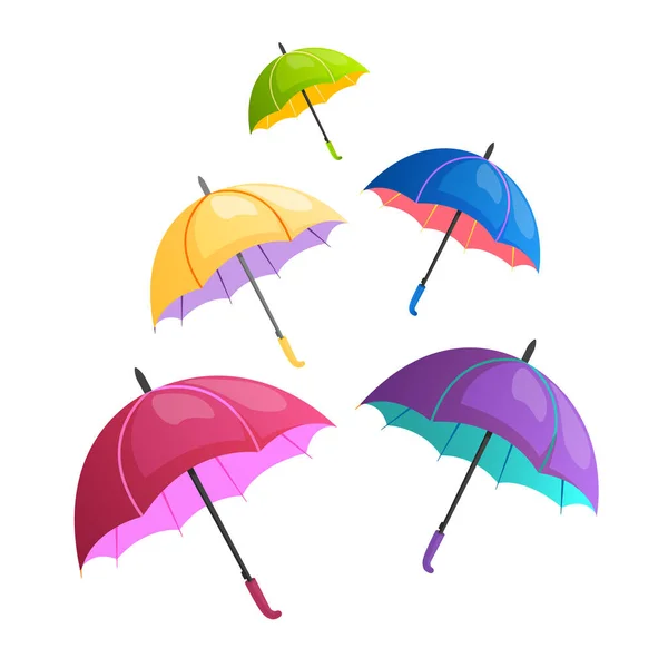 Набір яскравих кольорових осінніх парасольок . — стоковий вектор