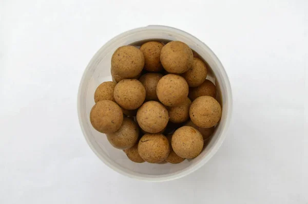 Yuvarlak Brown izole ot sazan balıkçılık Boilies yem