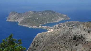 Assos Köyü Kefalonia Adası Yunanistan görünümünü
