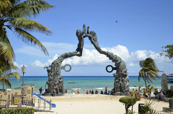 Portal Maya Sculpture Playa del Carmen — Stockfoto