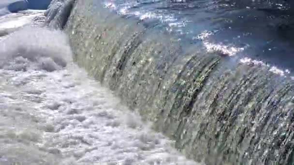 Waterfall mountain creek stream river rivulet- flowing running water — Stock Video