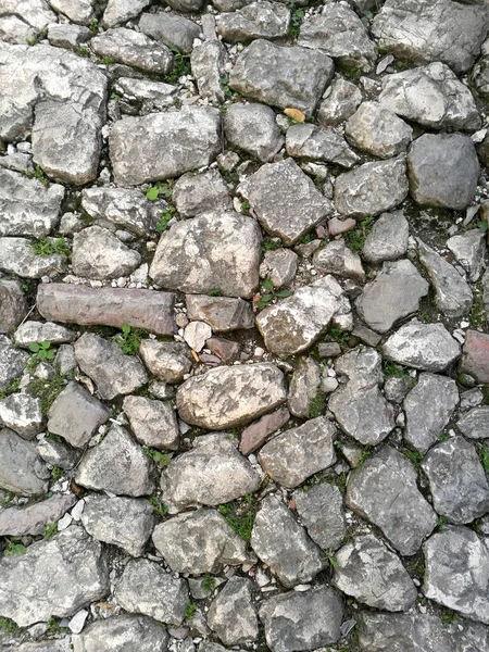 Struttura Insolita Del Pavimento Pietra Nel Centro Storico — Foto Stock