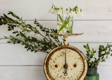 Vintage denge bahar kompozisyon