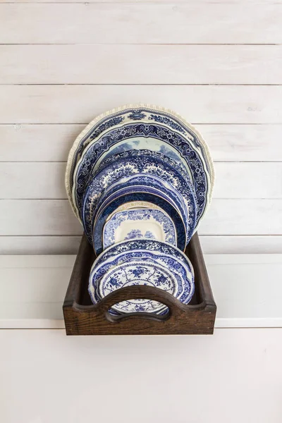 Vintage blue and white porcelain plates