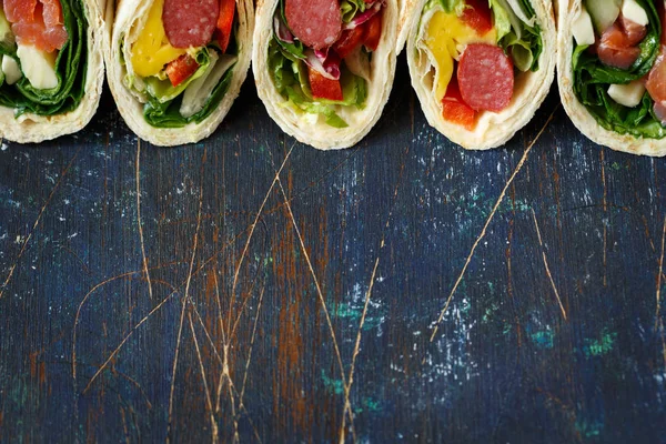 Healthy wrap sandwiches — Stock Photo, Image