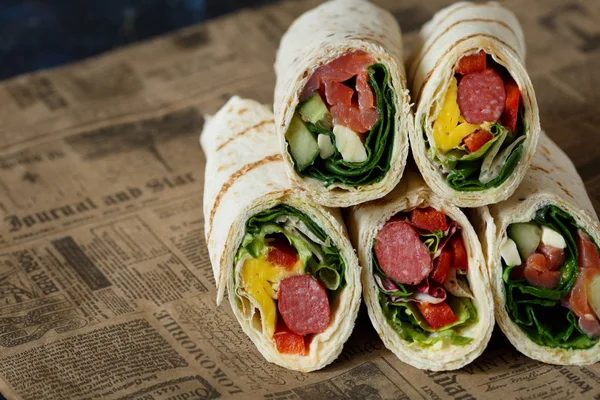 Hälsosam wrap smörgåsar — Stockfoto