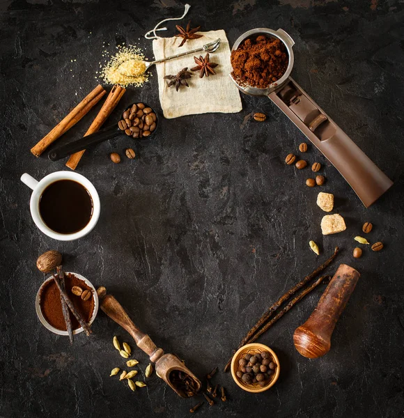 Coffee ingredient frame — Stock Photo, Image