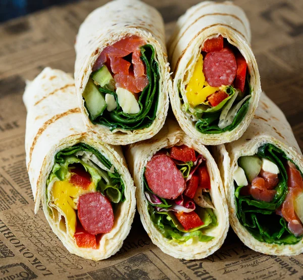 Hälsosam wrap smörgåsar — Stockfoto