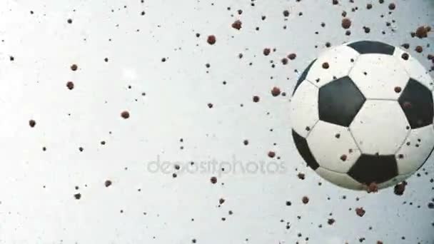 The flight of the ball in slow motion and special effects — Stock Video