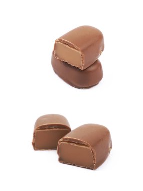 İzole Çikolata kaplamalı toffee şeker
