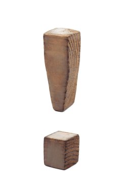 Ahşap izole ünlem
