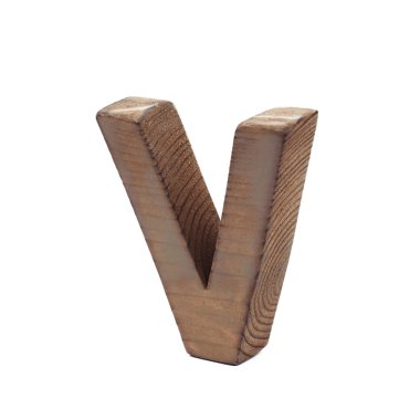 Tek Boyutlanmış ahşap harf izole
