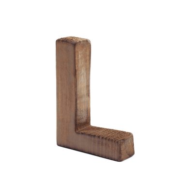 Tek Boyutlanmış ahşap harf izole