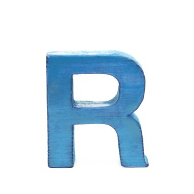 Tek Boyutlanmış ahşap harf izole