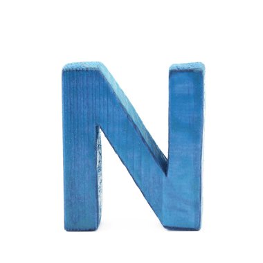 Tek Boyutlanmış ahşap harf izole