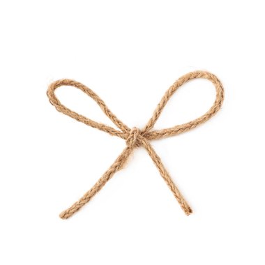 Linen rope bow knot isolated clipart