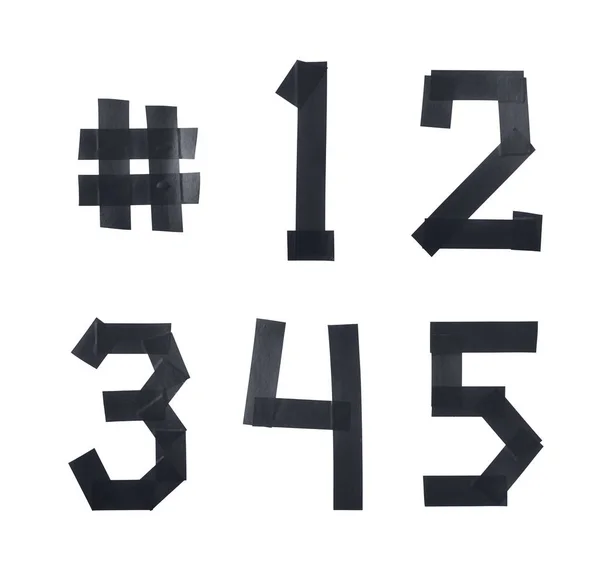 Set of numbers made of insulating tape — Stock Photo, Image