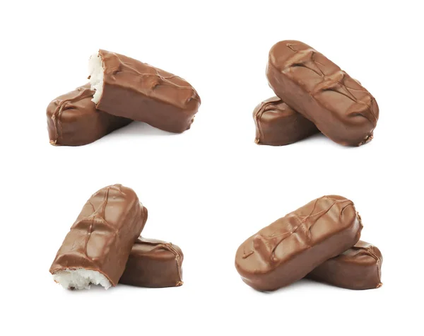 Coco lleno barra de chocolate aislado — Foto de Stock