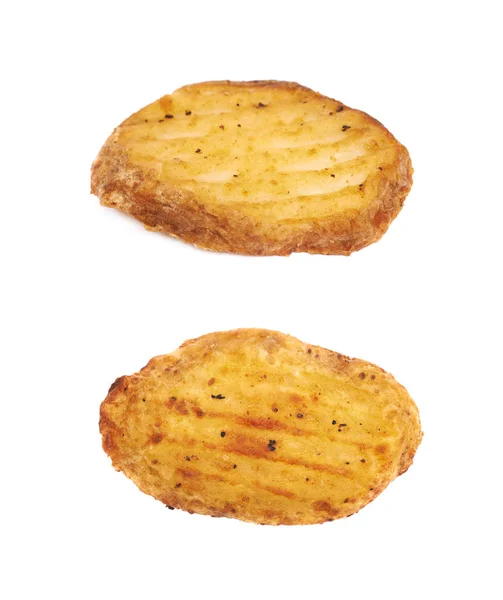 Pečené brambory řezu složení, izolované — Stock fotografie